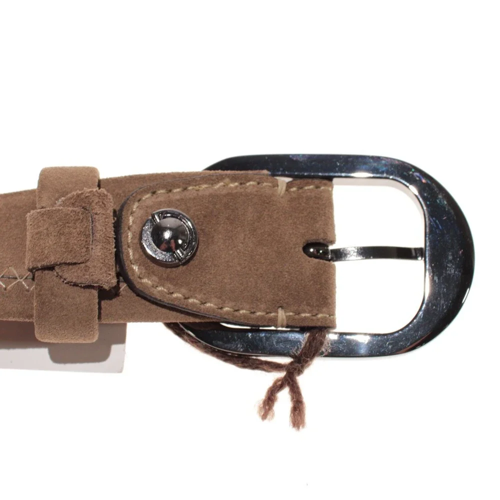 Di Bianco NWT Cut to Size Dress Belt In Solid Brown Suede Leather One Size